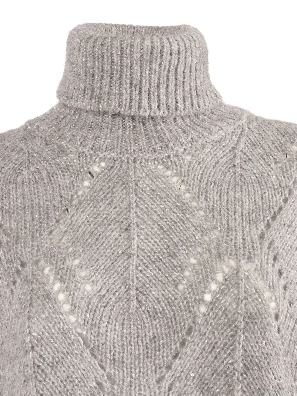 Peserico Textured Knit Sweater With Classic Round Neckline In Gray