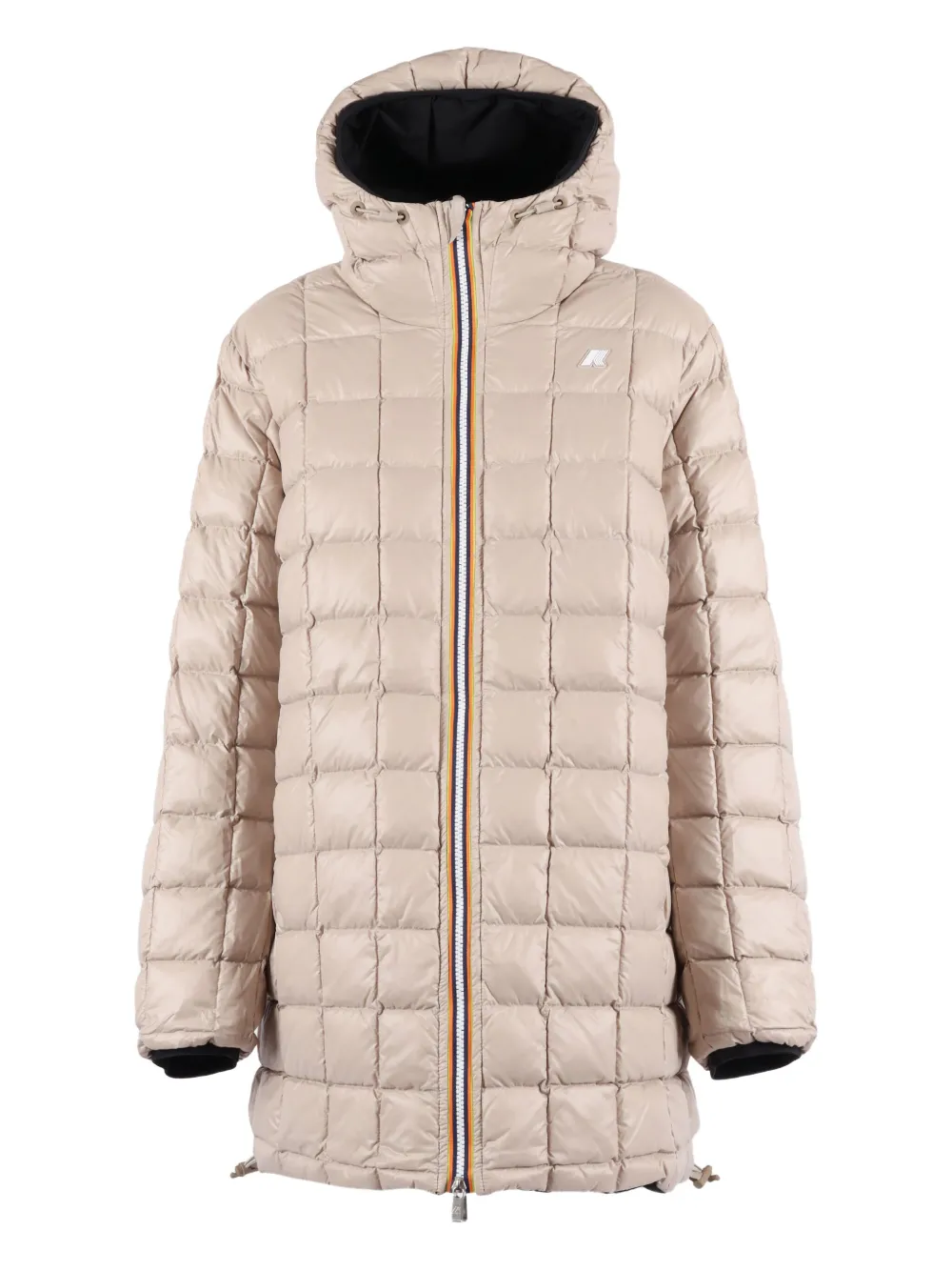 K-way Quilted Hooded Jacket In Neutral