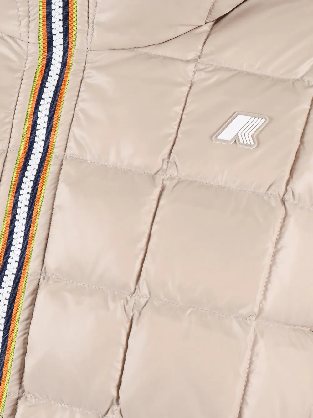 K-way Quilted Hooded Jacket In Neutral