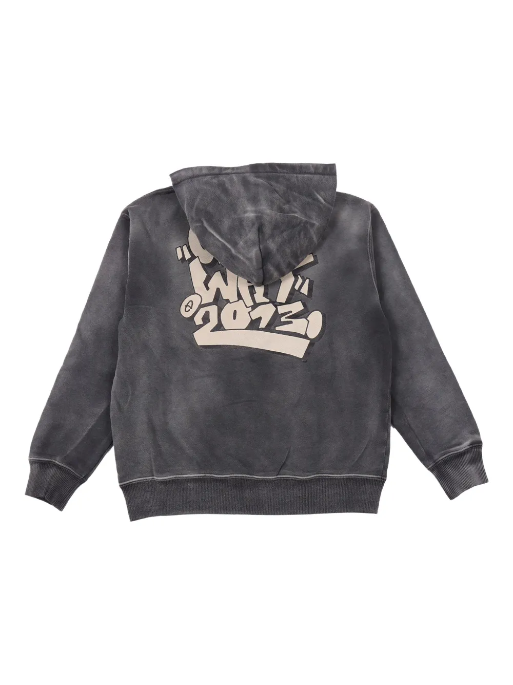 Off-White Kids Graffiti hoodie met rits Grijs