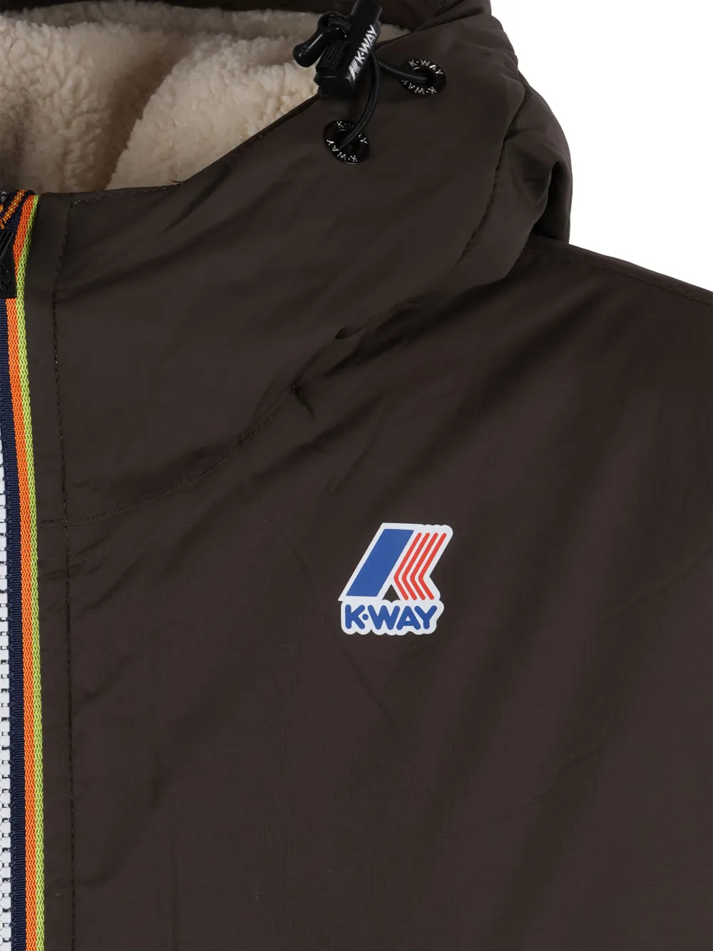 K-way Zip-fastening Hooded Jacket In Blue