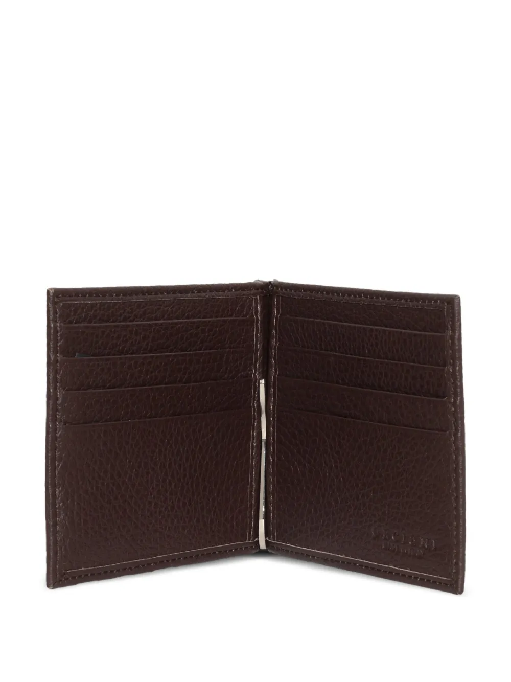 Orciani Hammered-leather Wallet In Brown