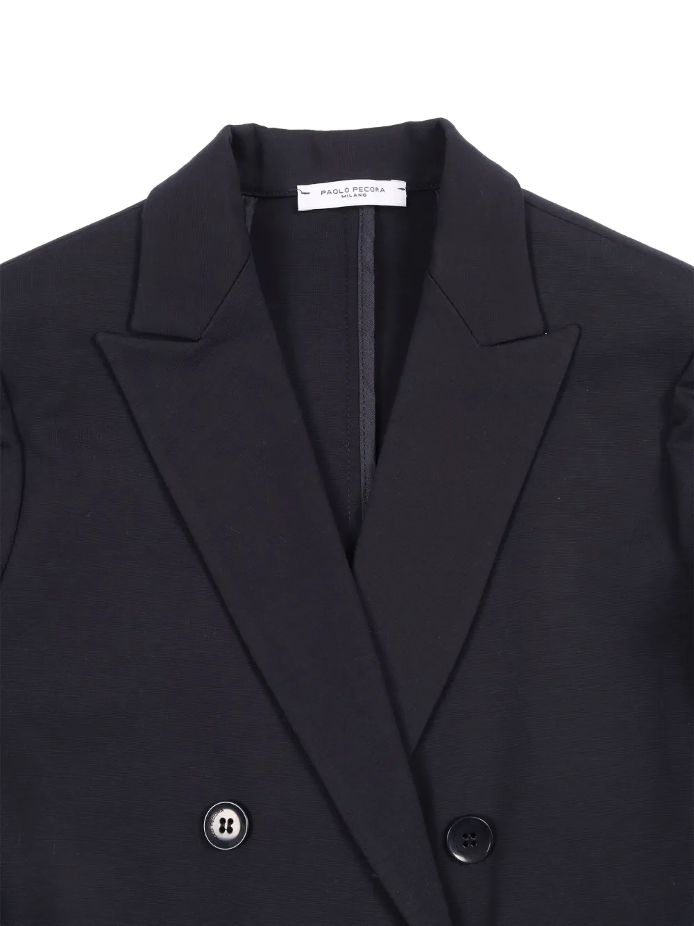 Paolo Pecora Double-breasted Buttoned Blazer In Black