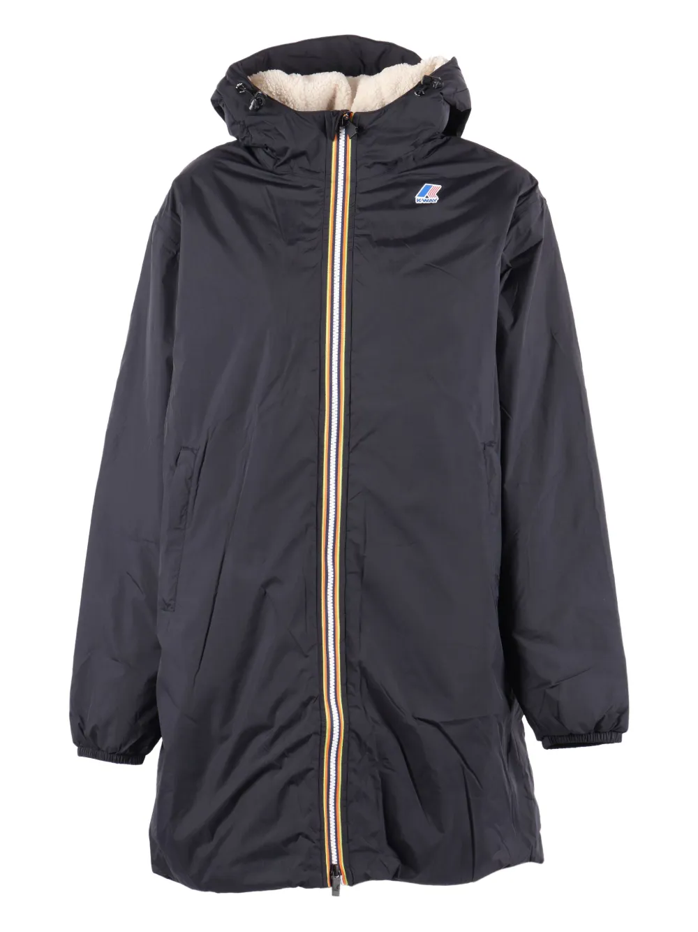K-way Hooded Zip-fastening Jacket In Black