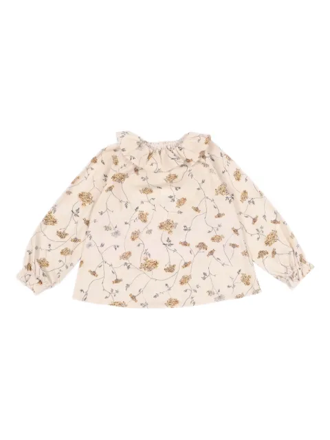Zhoe & Tobiah ruffled-collar floral-print shirt