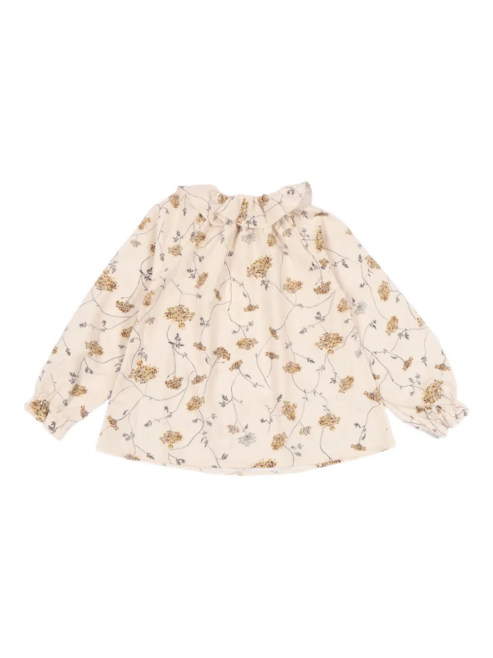 Zhoe & Tobiah ruffled-collar floral-print shirt - Beige