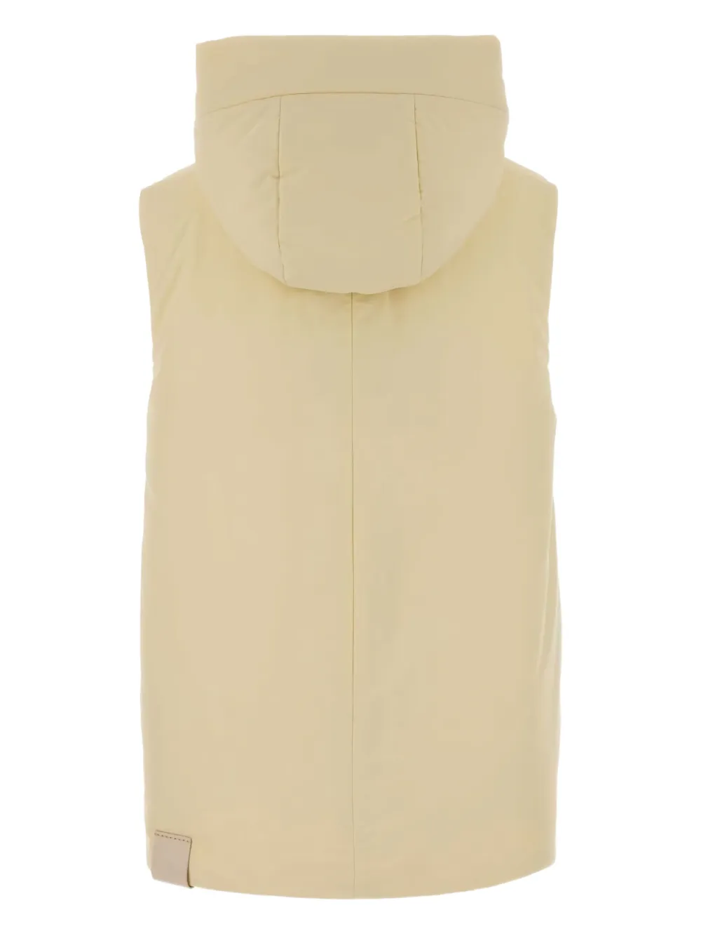Jil Sander Hooded Sleeveless Padded Down Coat In Neutral