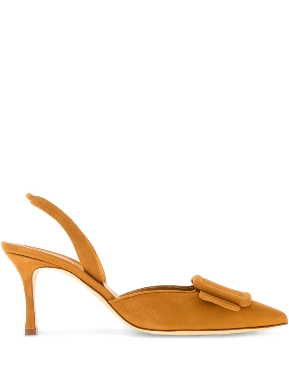 Manolo Blahnik Slingback pumps met 70 mm gesp en hak Geel