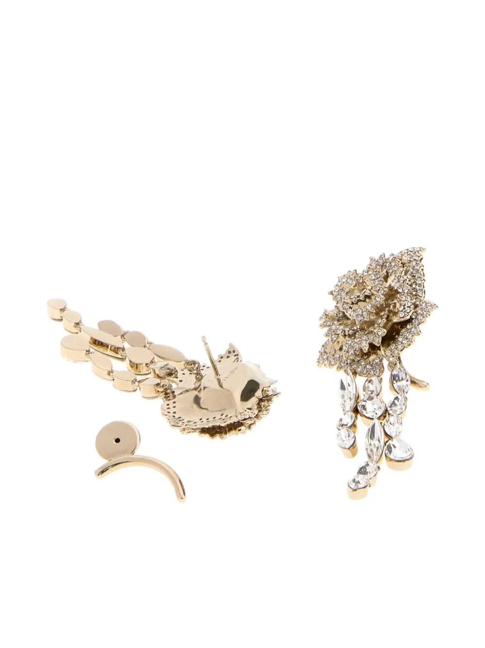 Alexander McQueen crystal-embellished flower earrings - Goud