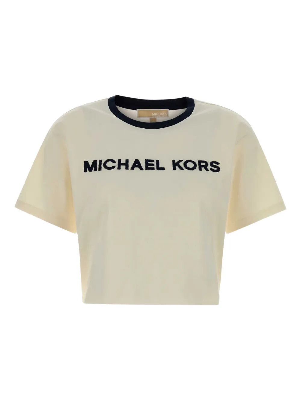 Michael Michael Kors logo-embroidered cotton T-shirt - ニュートラル Michael Michael Kors logo-embroidered cotton T-shirt - ニュートラル