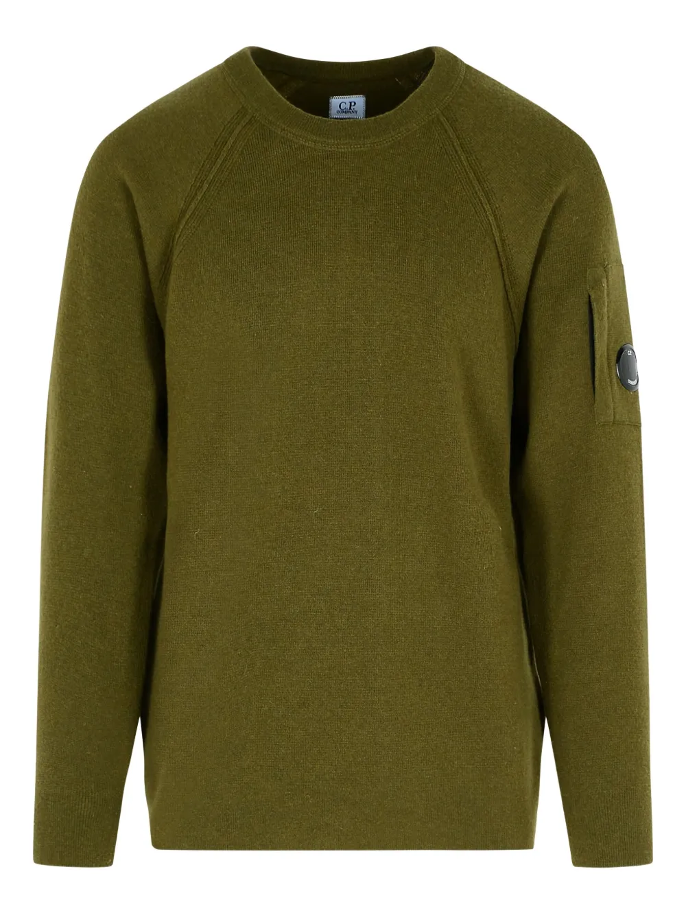 C.p. Company Wool Blend Raglan Sleeve Sweatshirt In Green