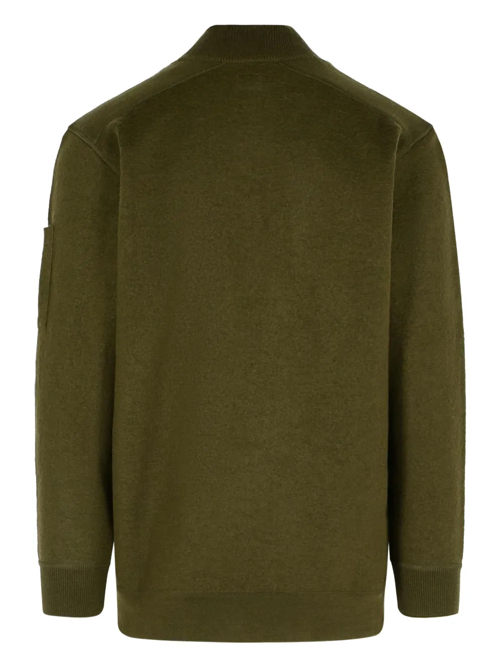 C.p. Company Wool Blend Sweater Arm Patch In Green