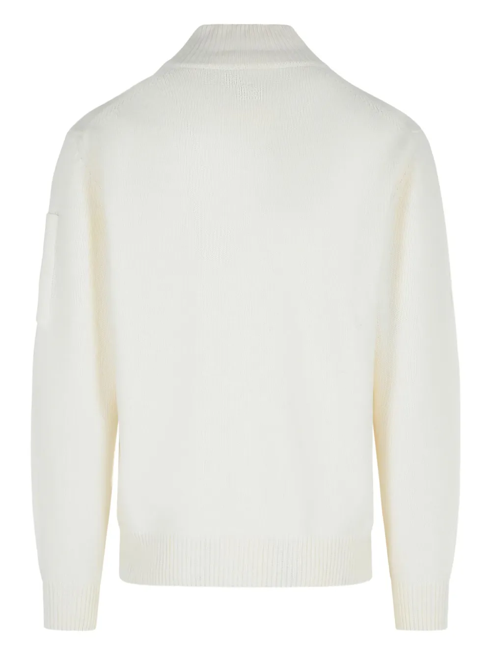 C.p. Company Wool Blend Sweater Front Pockets In White