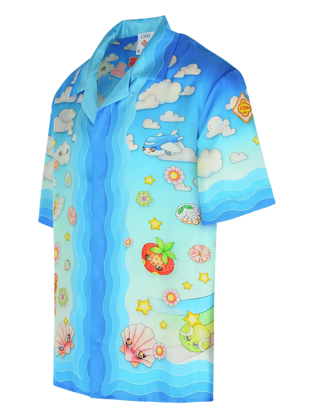 Casablanca Zijden overhemd met grafisch patroon Blauw