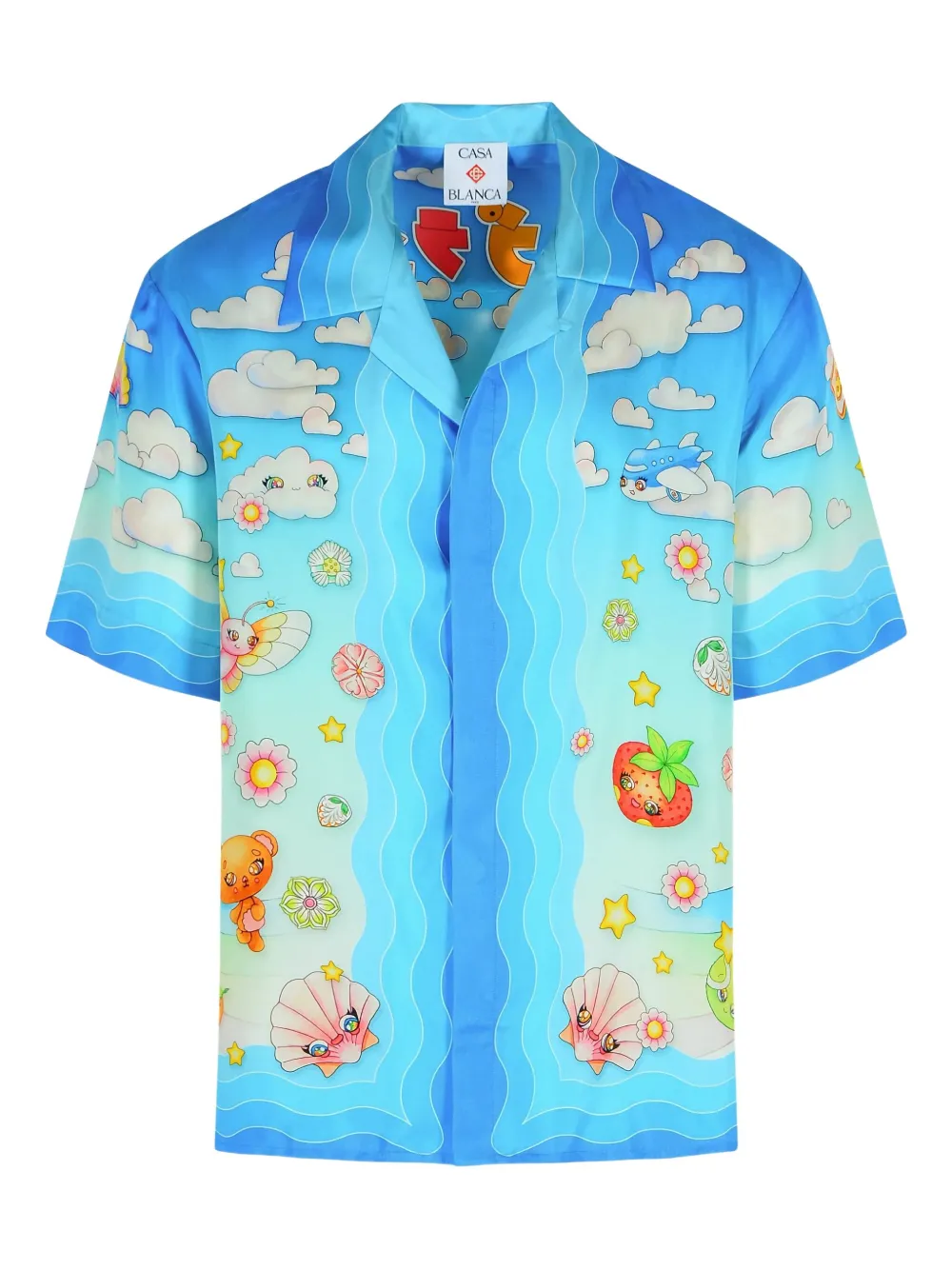 Casablanca camisa con motivo gráfico | azul | Image 1