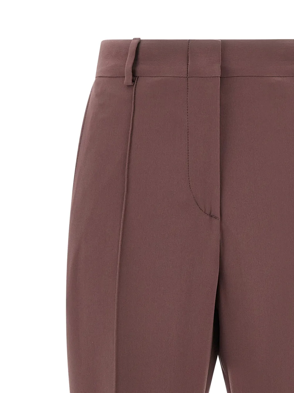 Brioni Pink Silk Pants In Brown
