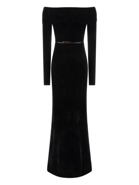 Elisabetta Franchi vestido con hombros descubiertos y cinturón