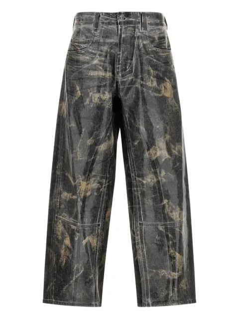 Diesel stonewashed silicone-cast jeans