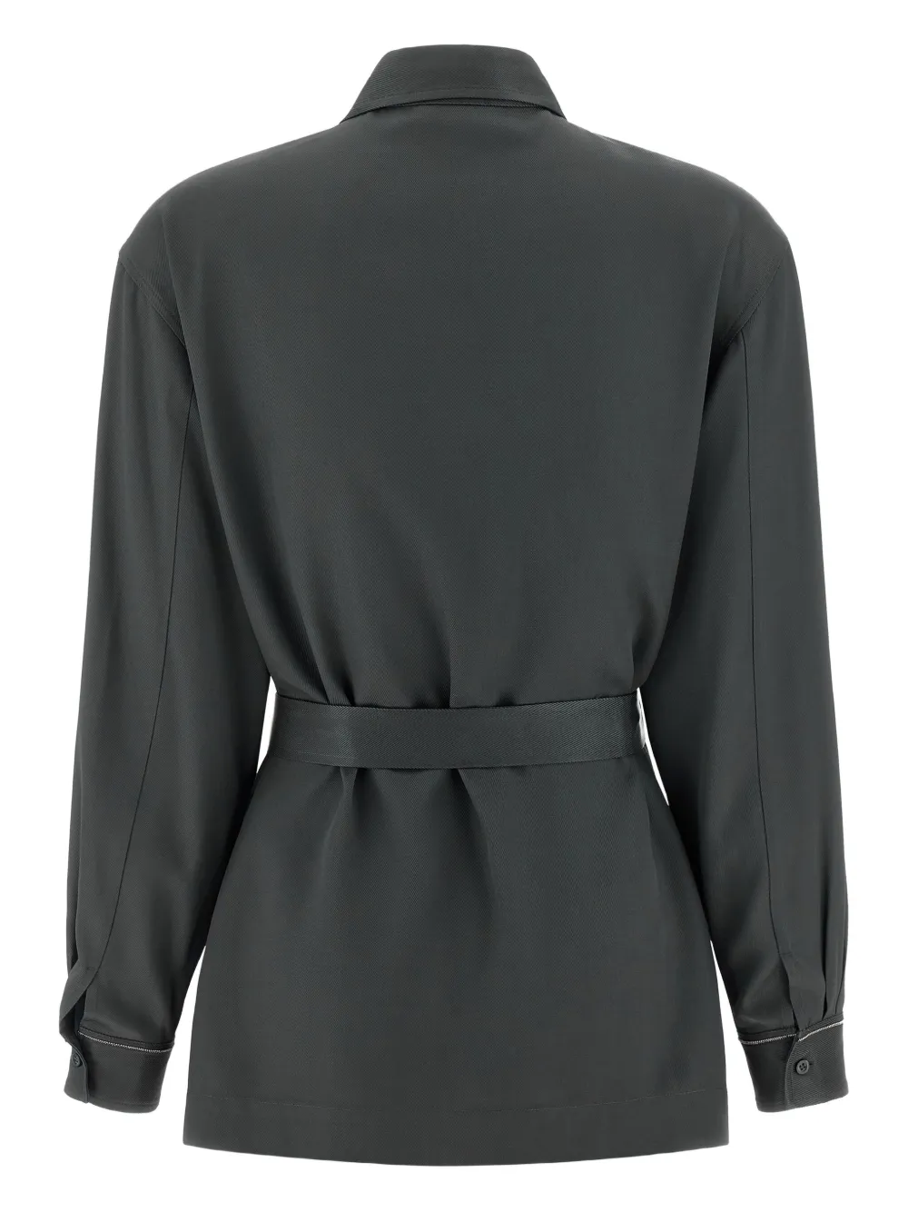 Peserico Twill blouse met ceintuur - Grijs