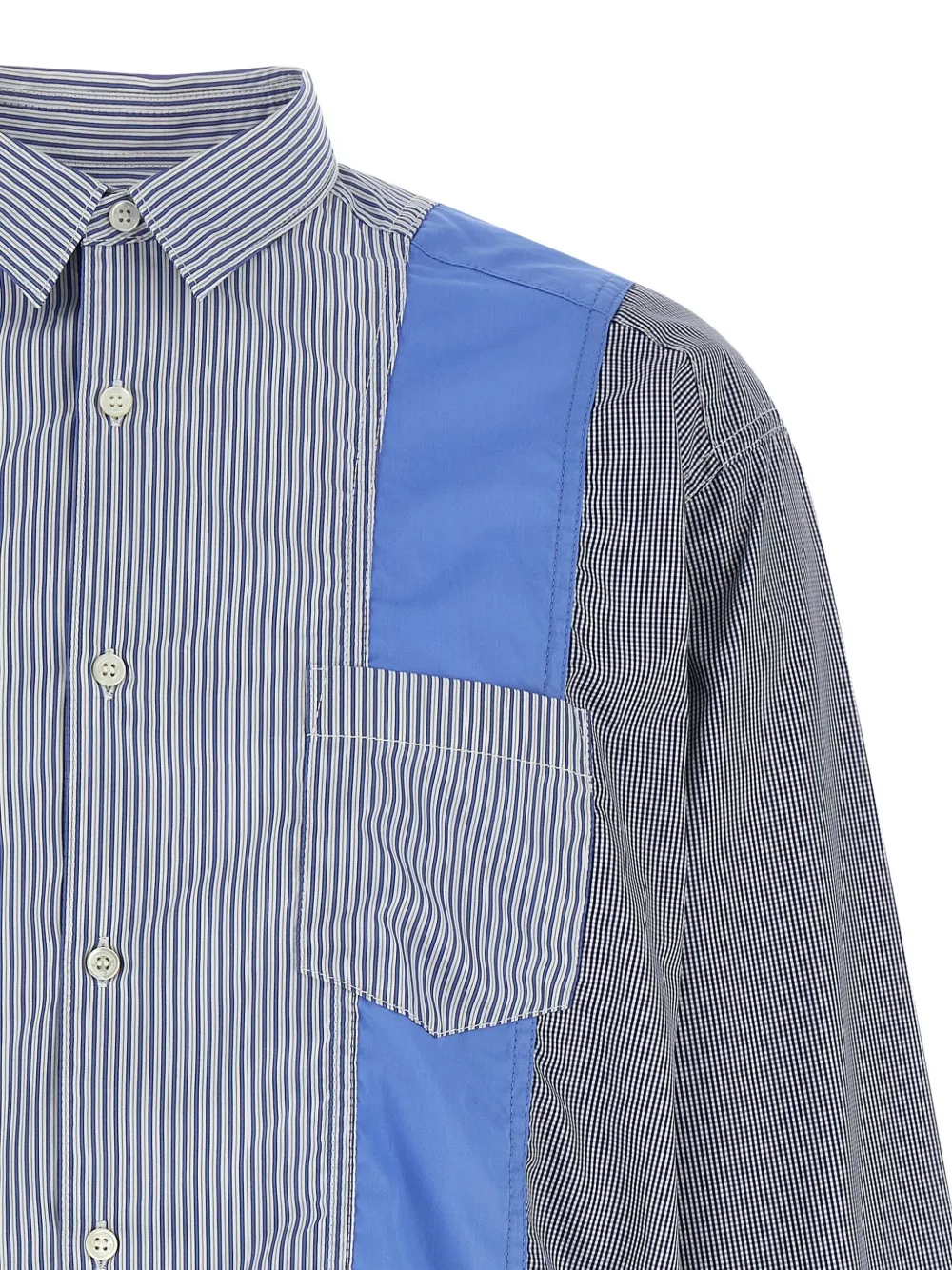 Comme des Garçons Homme Overhemd met patchwork Blauw
