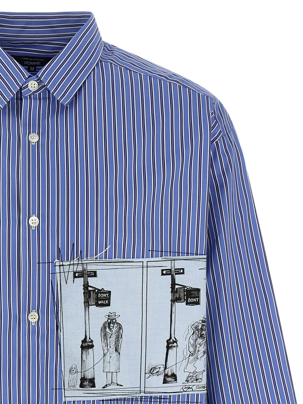 Comme des Garçons Homme Gestreept overhemd Blauw