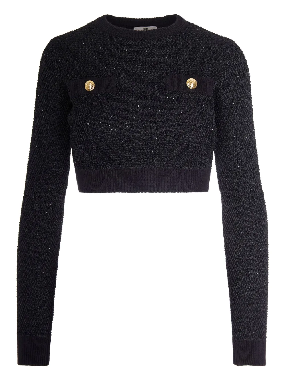 Elisabetta Franchi Wool Crewneck Sweater In Black