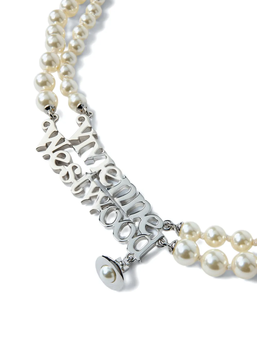 Vivienne Westwood double-pearl orb necklace - Zilver