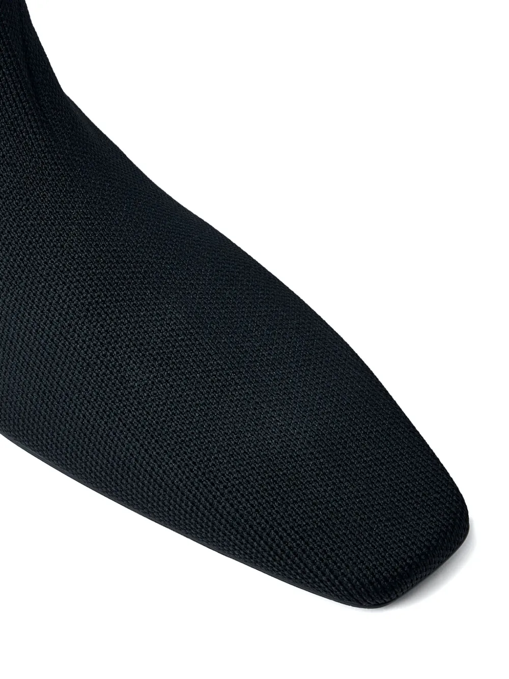 Totême Square-toe Ribbed-knit Boots In Black
