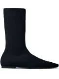 TOTEME square-toe ribbed-knit boots - Black