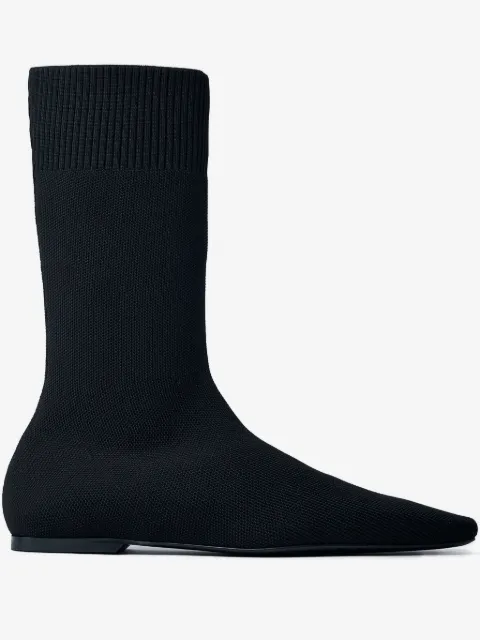 TOTEME square-toe ribbed-knit boots