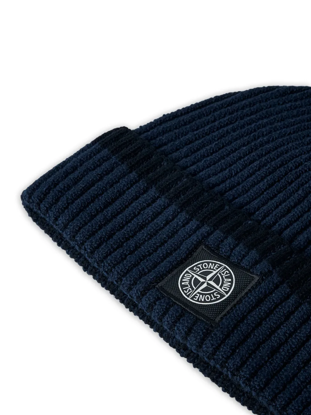 Stone Island Geribbelde muts met logoprint Blauw