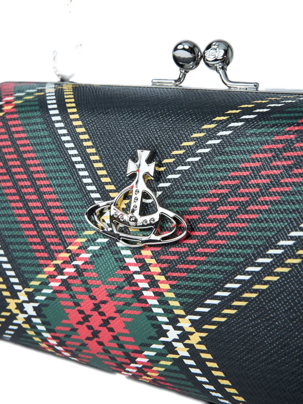 Vivienne Westwood Xl Doll Plaid Tote Bag In Black