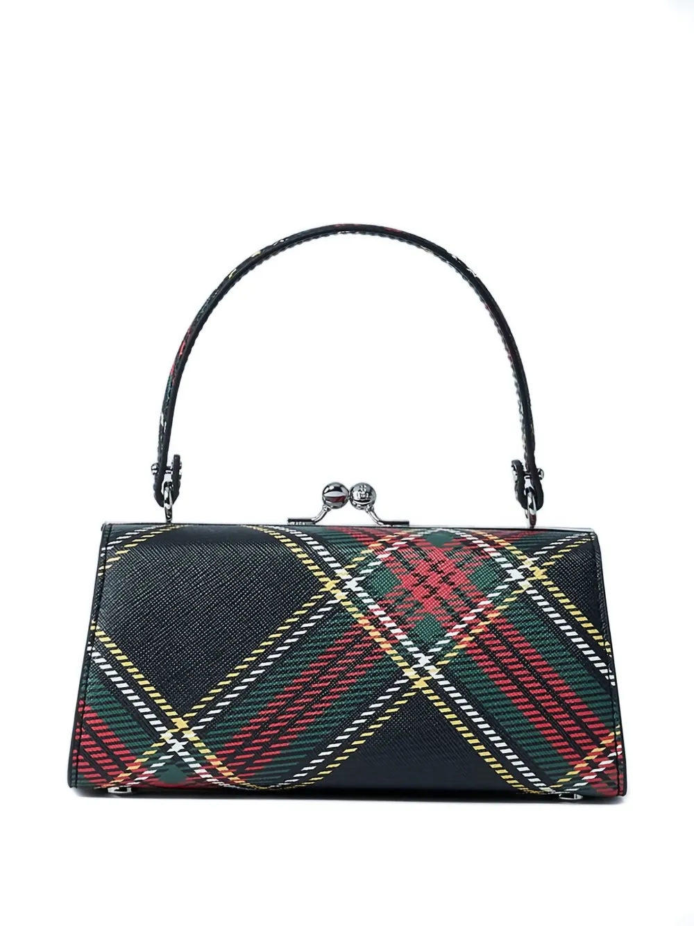 Vivienne Westwood XL Doll plaid tote bag - Zwart