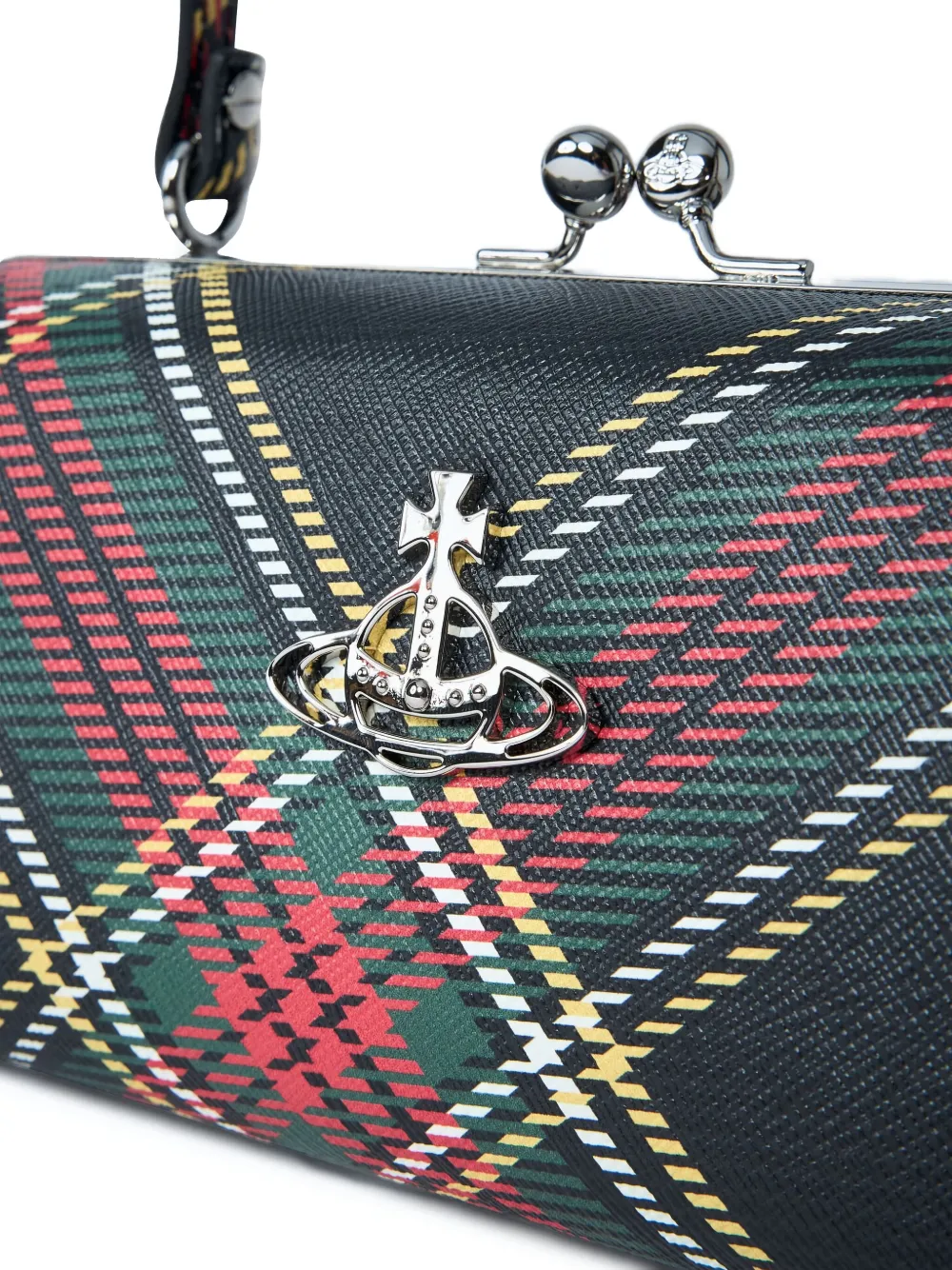 Vivienne Westwood XL Doll geruite shopper Zwart