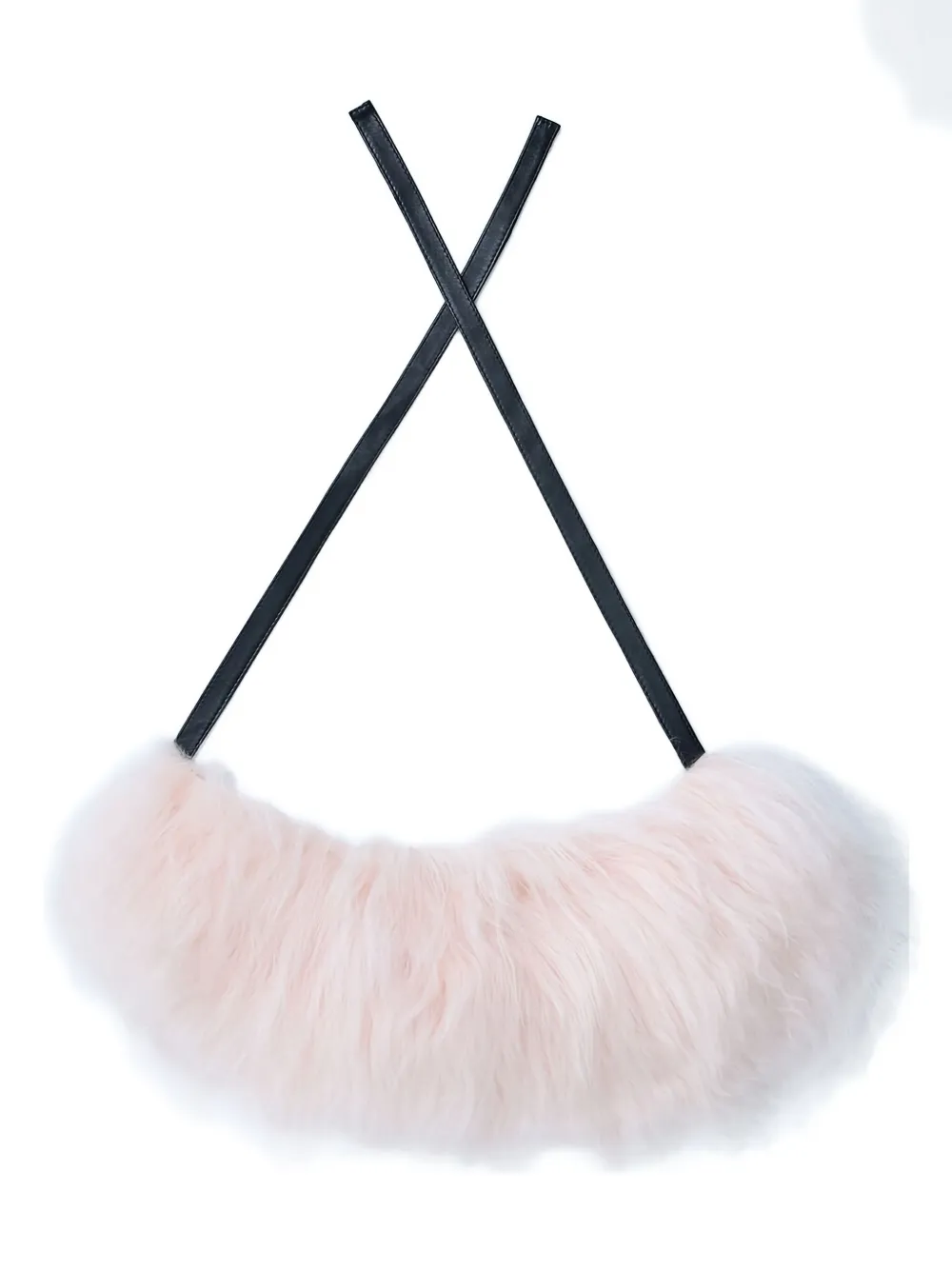 Marni Shearling Self-tie Scarf In Pink