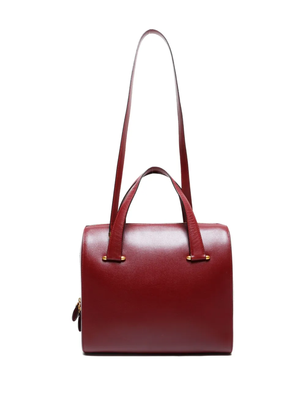 Pre-owned Cartier 1990-2000s Leather Two-way Handbag In Red