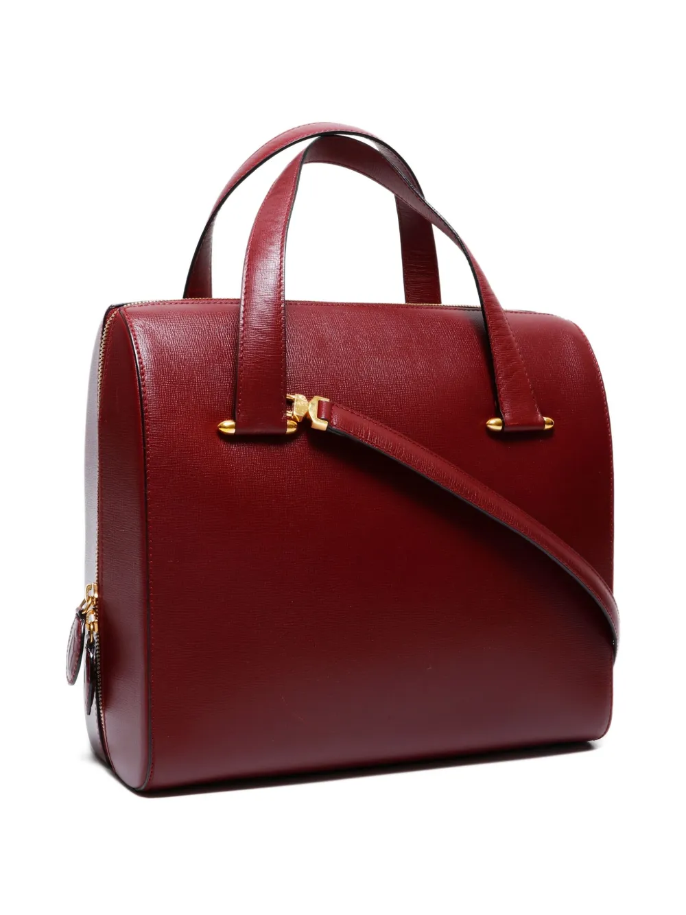 Pre-owned Cartier 1990-2000s Leather Two-way Handbag In Red