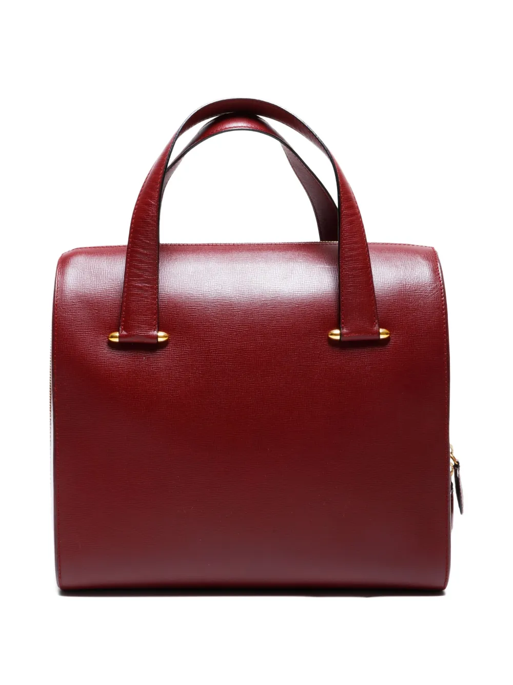 Pre-owned Cartier 1990-2000s Leather Two-way Handbag In Red