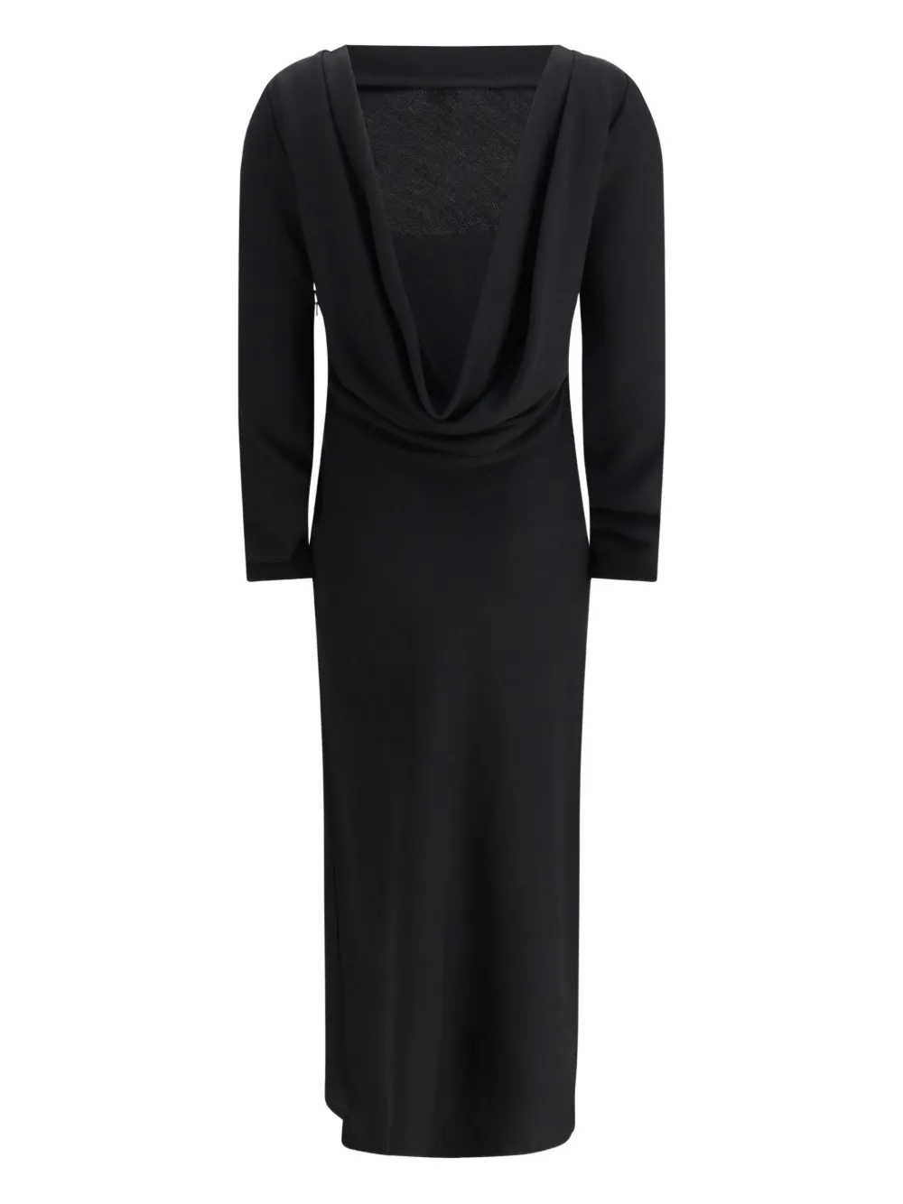 CRIDA long-sleeve midi dress - Zwart
