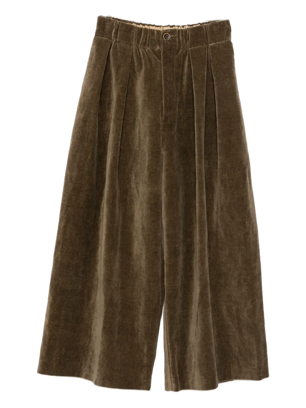 Uma Wang Wide-leg Cropped Trousers In Brown