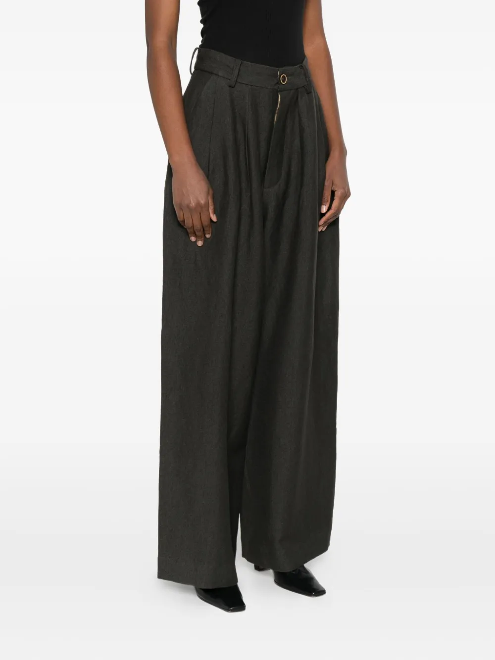 Uma Wang High-waisted Palazzo Trousers In Gray