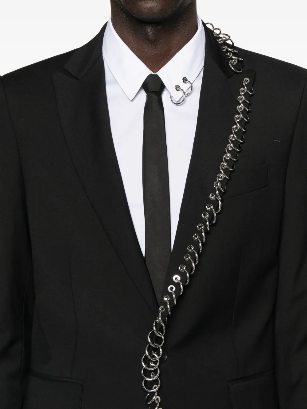 LES HOMMES Blazer verfraaid met ketting Zwart