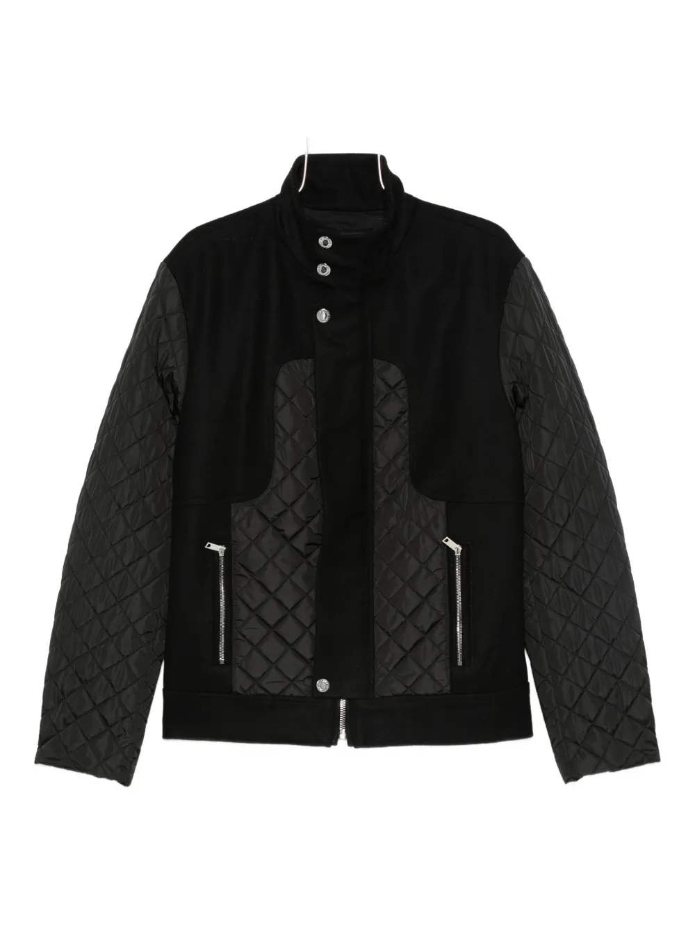 LES HOMMES quilted panelled jacket - Nero