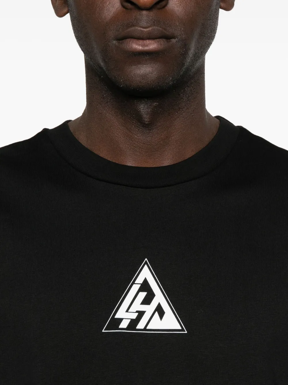 LES HOMMES T-shirt met logoprint Zwart