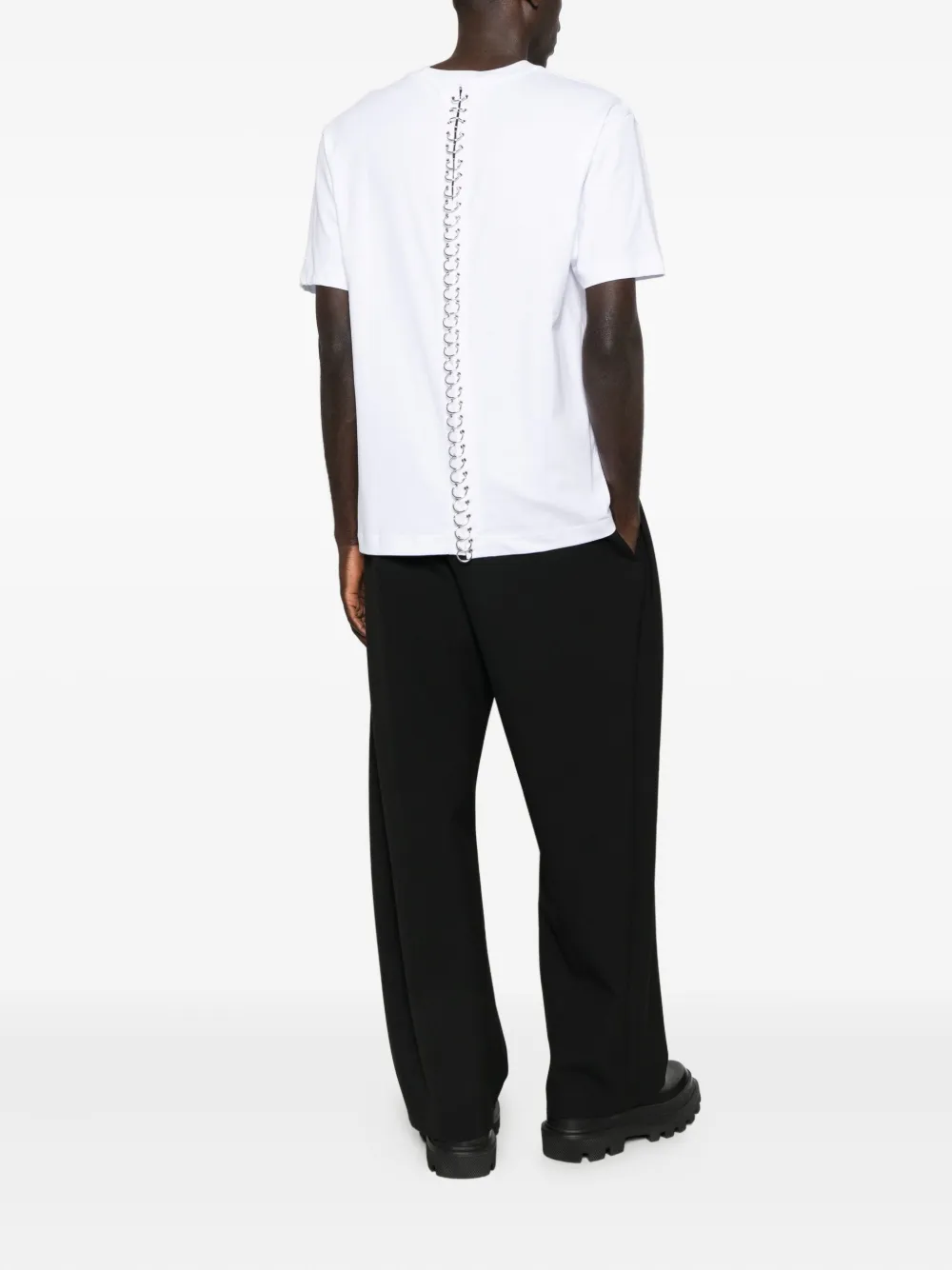LES HOMMES T-shirt met logopatch - Wit
