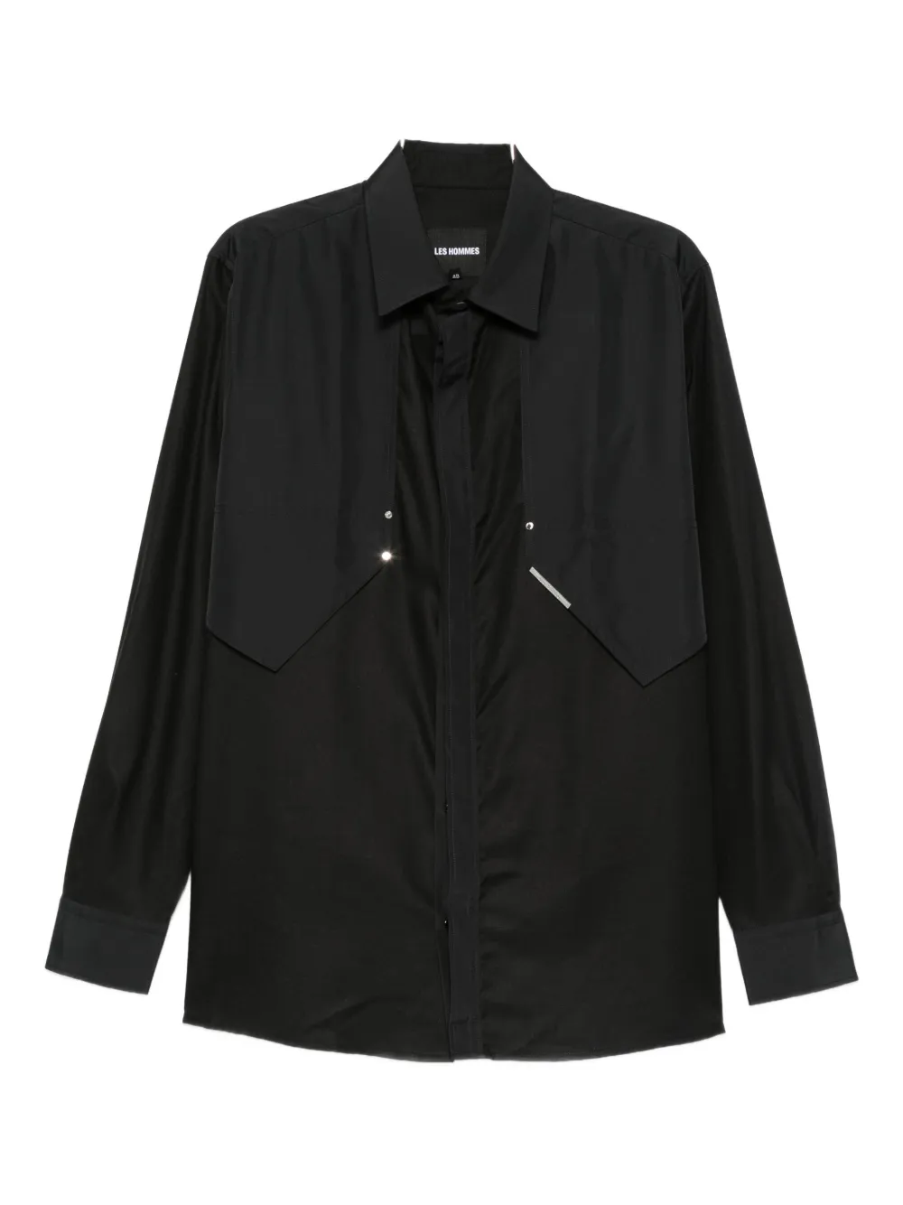 LES HOMMES panelled shirt - Nero