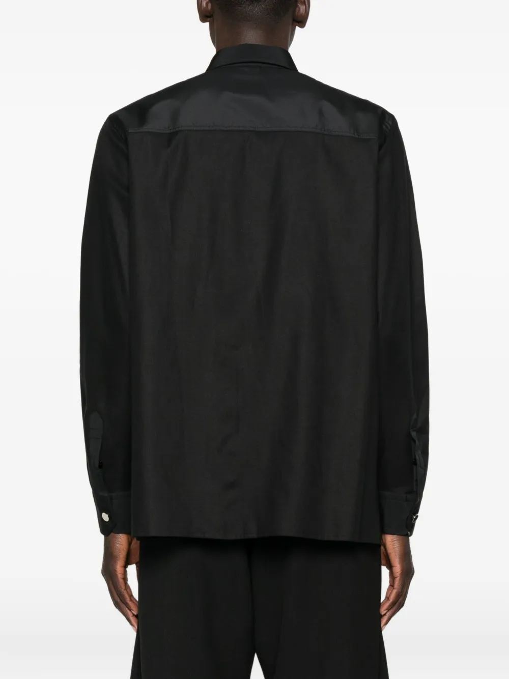 LES HOMMES Overhemd met vlakken Zwart