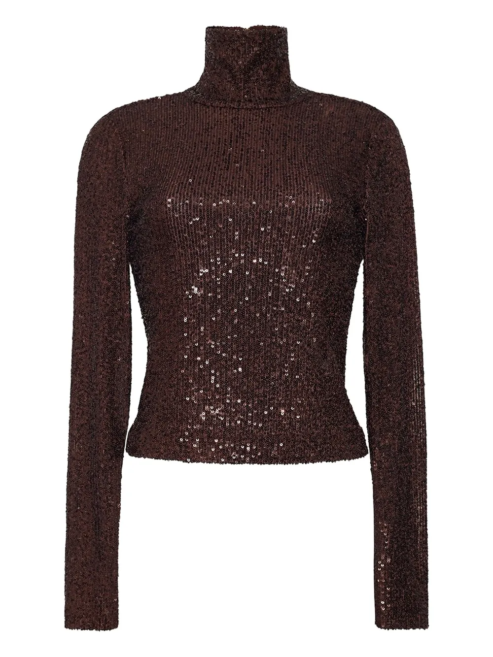 Cara Cara Piper sequin turtleneck top | Brown | Image 1