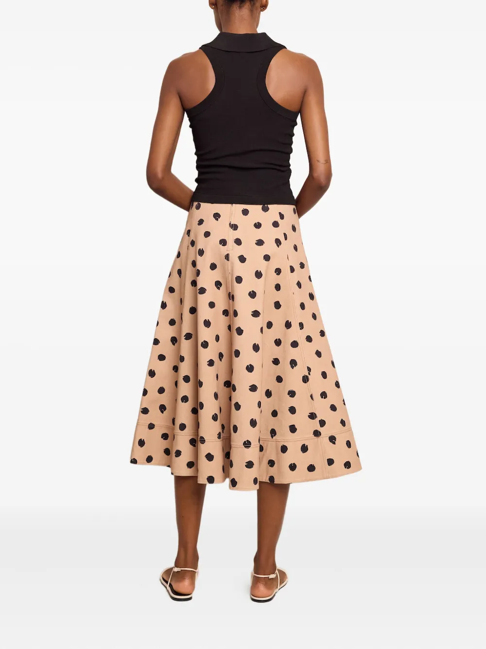  Cara Cara Aisha Polka Dot-print Midi Skirt - Neutrals 