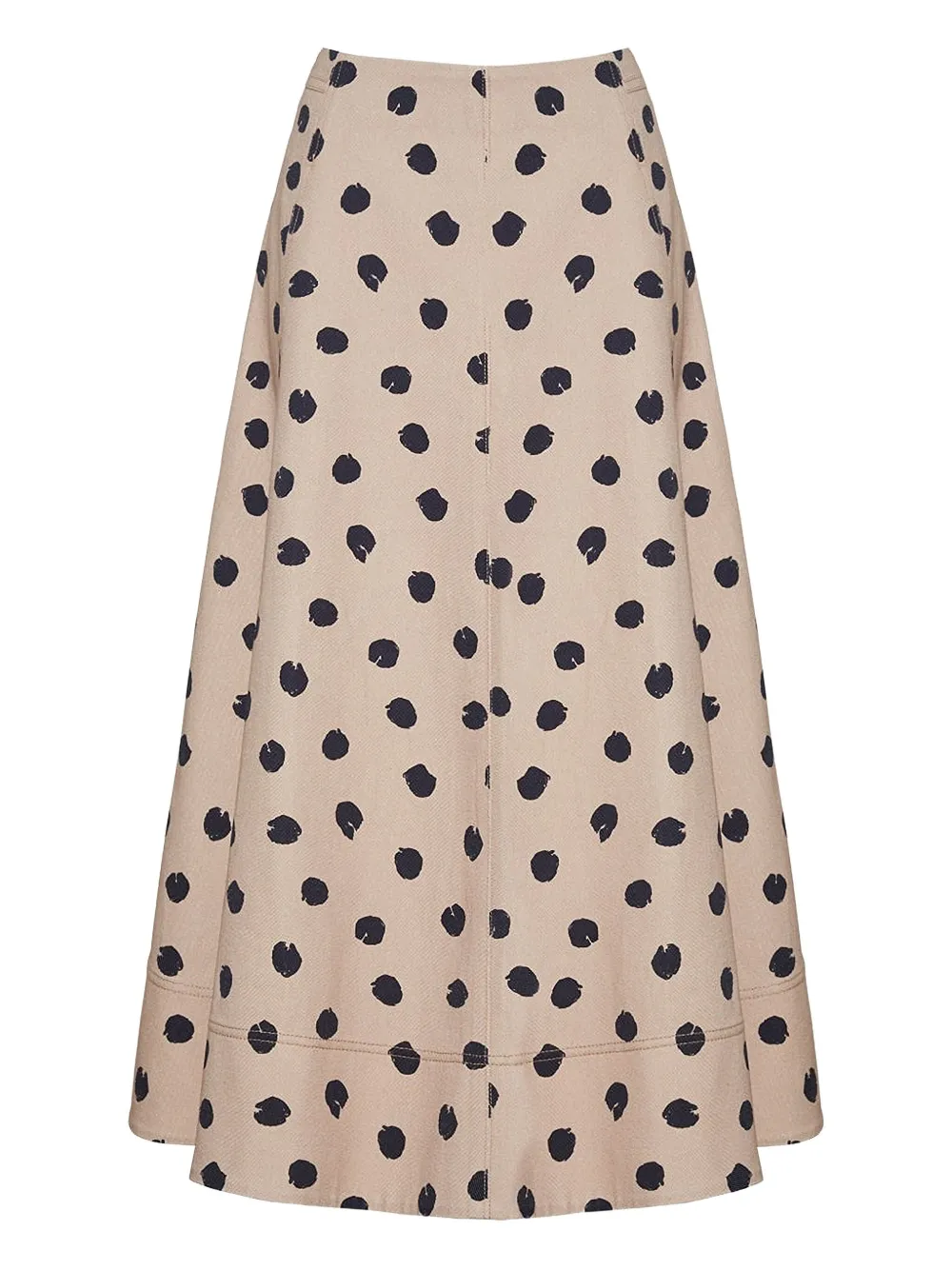 Cara Cara Aisha Polka Dot-print Midi Skirt In Brown